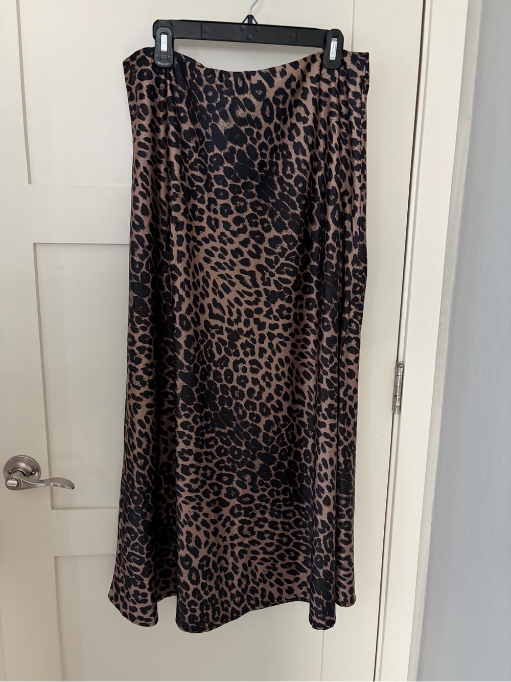 Leopard-Print Midi Skirt in Brown and Black